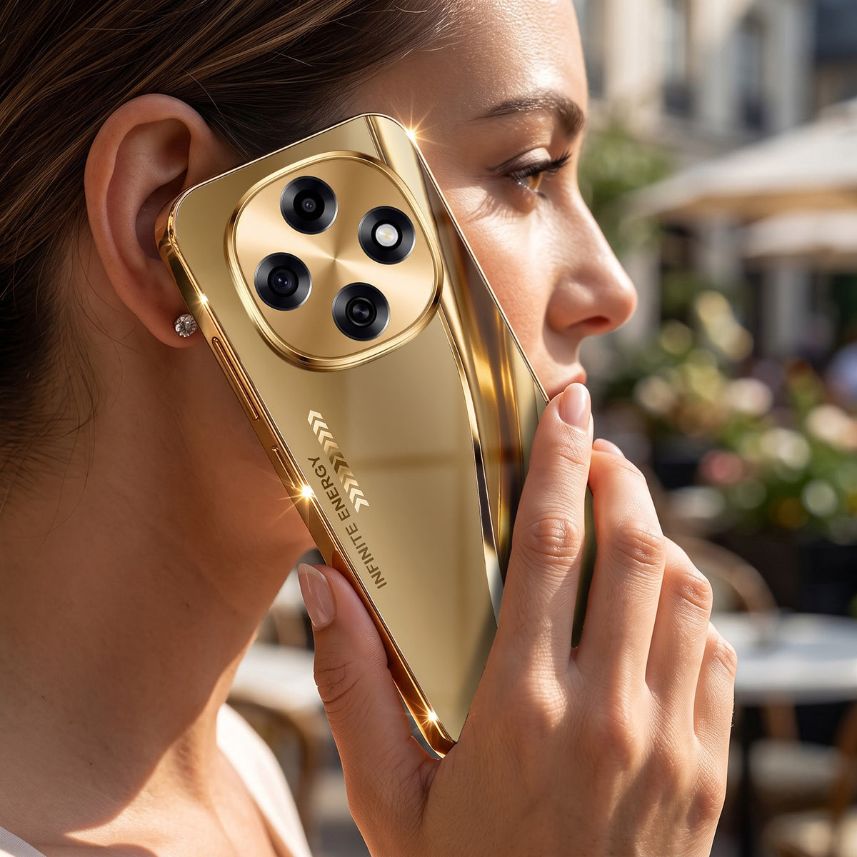 OPPO F31 Pro 5G Luxury Infinity Energy Gold Electroplated Glass Phone Case
