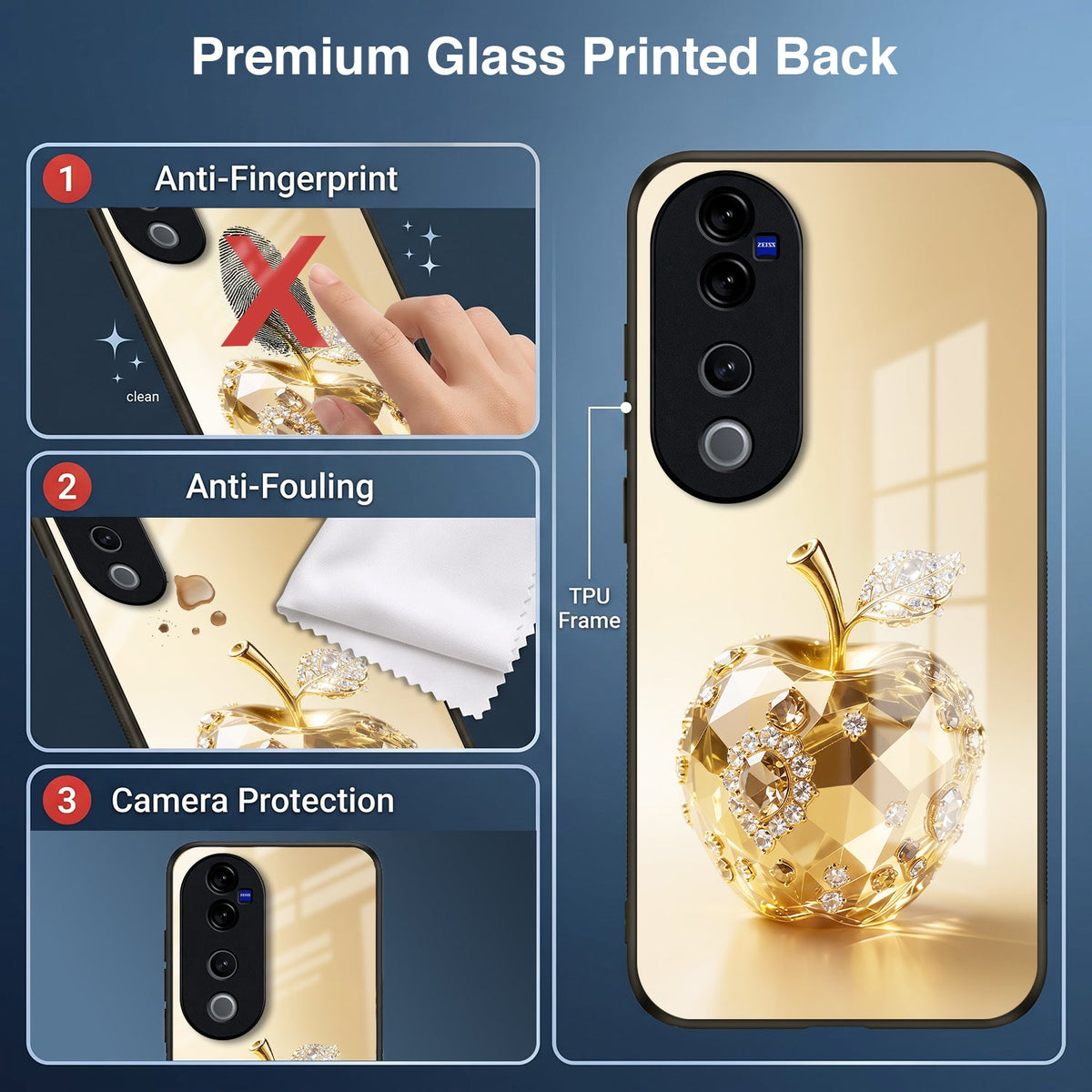 Vivo V40 Pro 5G Golden Apple Acrylic Glass Back Case