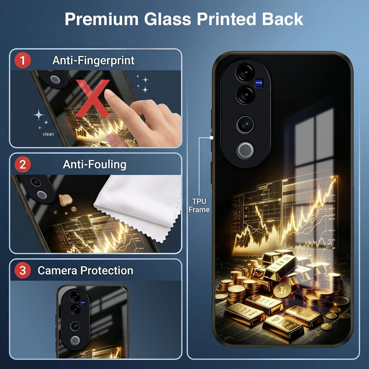 Vivo V40 Pro 5G Luxury Wealth Trader Acrylic Glass Back Case