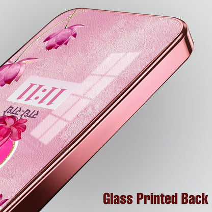 Samsung Galaxy A36 5G Luxury Radhe Radhe 11:11 Pink Electroplated Glass Phone Back Case