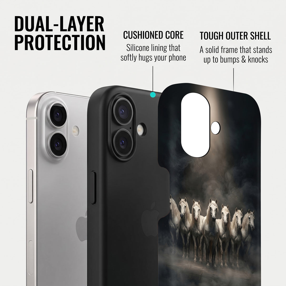 iPhone 16 5G Running Horses Protective Case