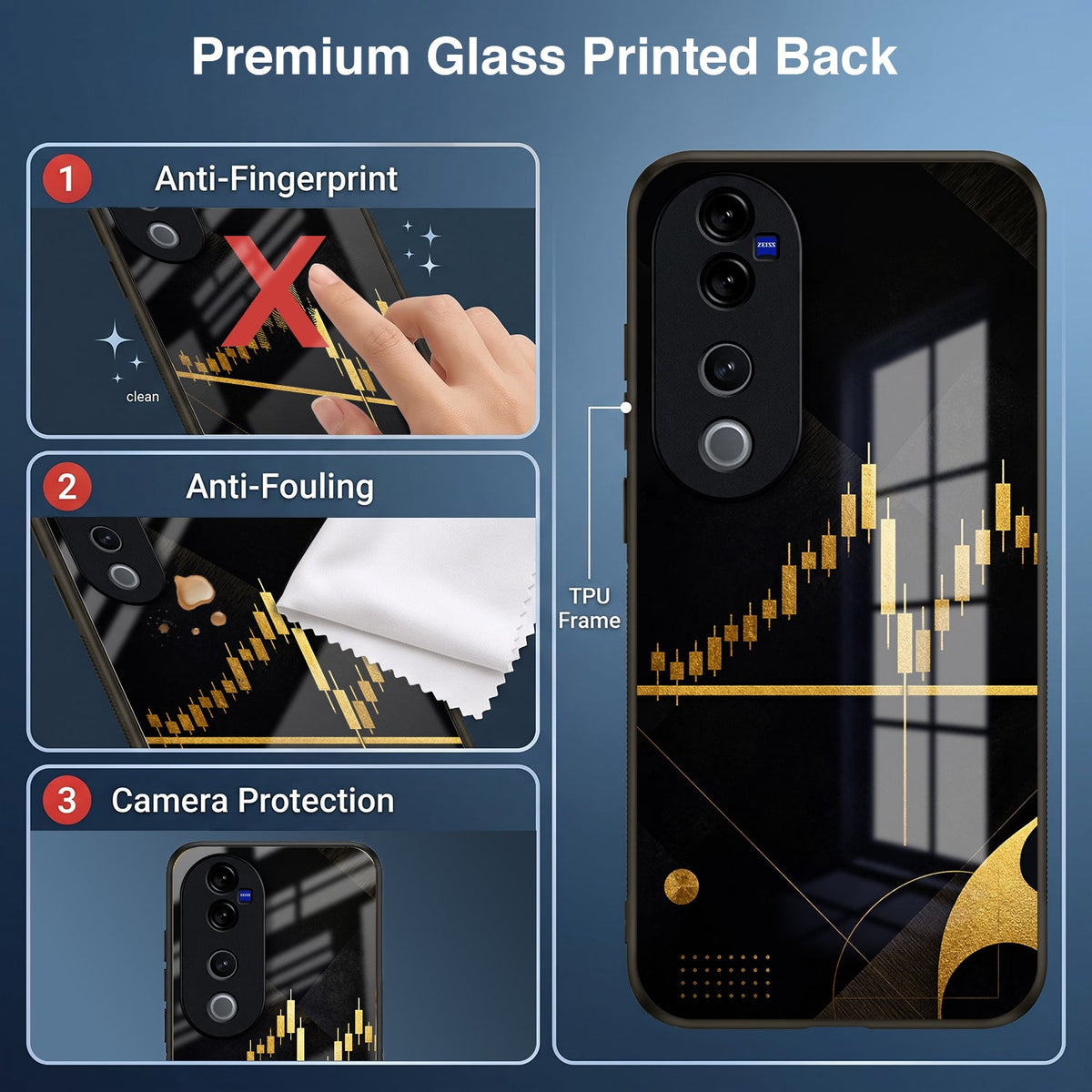 Vivo V40 Pro 5G Trading Candles Acrylic Glass Back Case