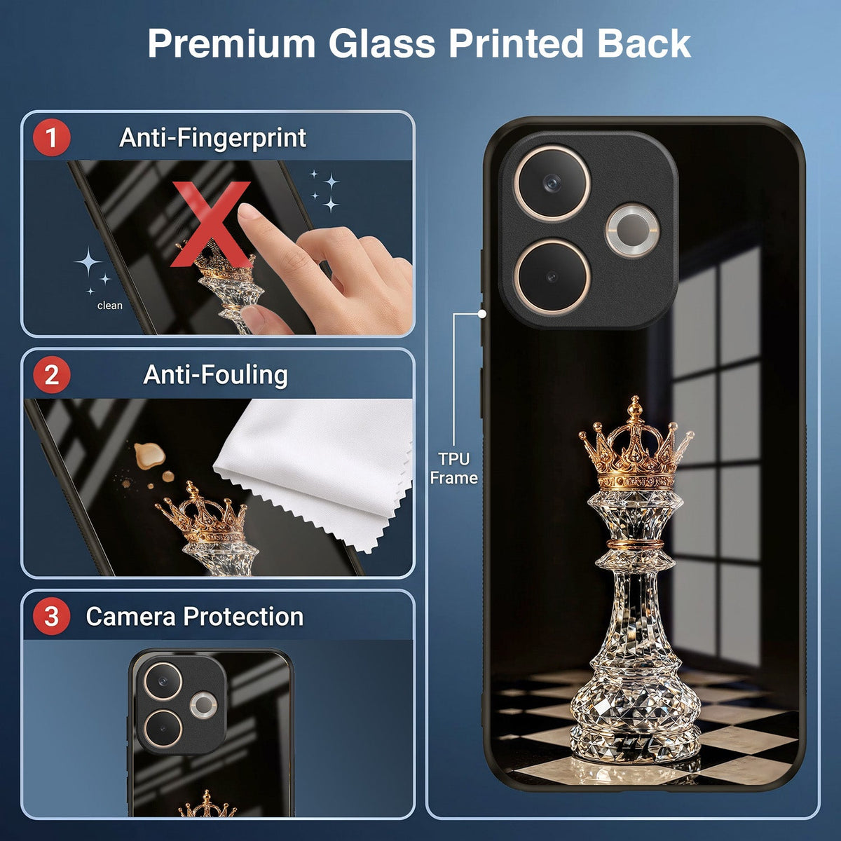 Oppo A5 Pro 5G Royal Chess King Acrylic Glass Back Case