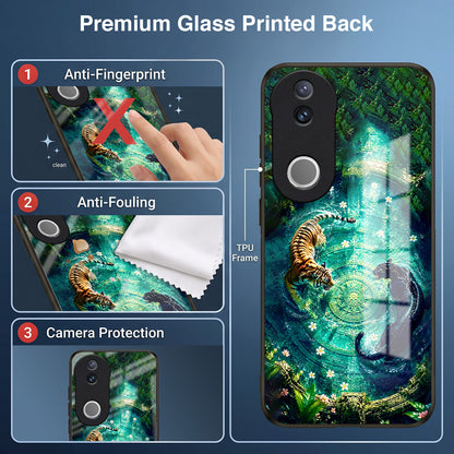 Vivo V50 5G Tiger & Panther Mystic Acrylic Glass Back Case