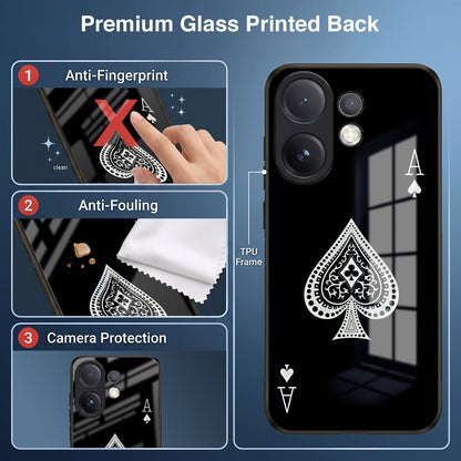 Vivo V60 5G Premium Acrylic Shockproof Glass Back Case (Black Ace)