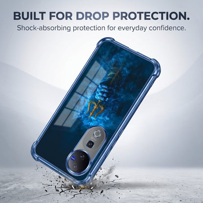 Vivo V40 Pro 5G Premium Golden Trishul Airbags Printed Back Case