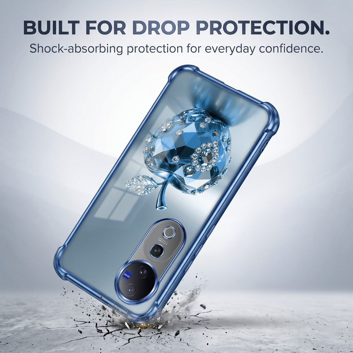 Vivo V40 Pro 5G Blue Apple Airbags Printed Back Case