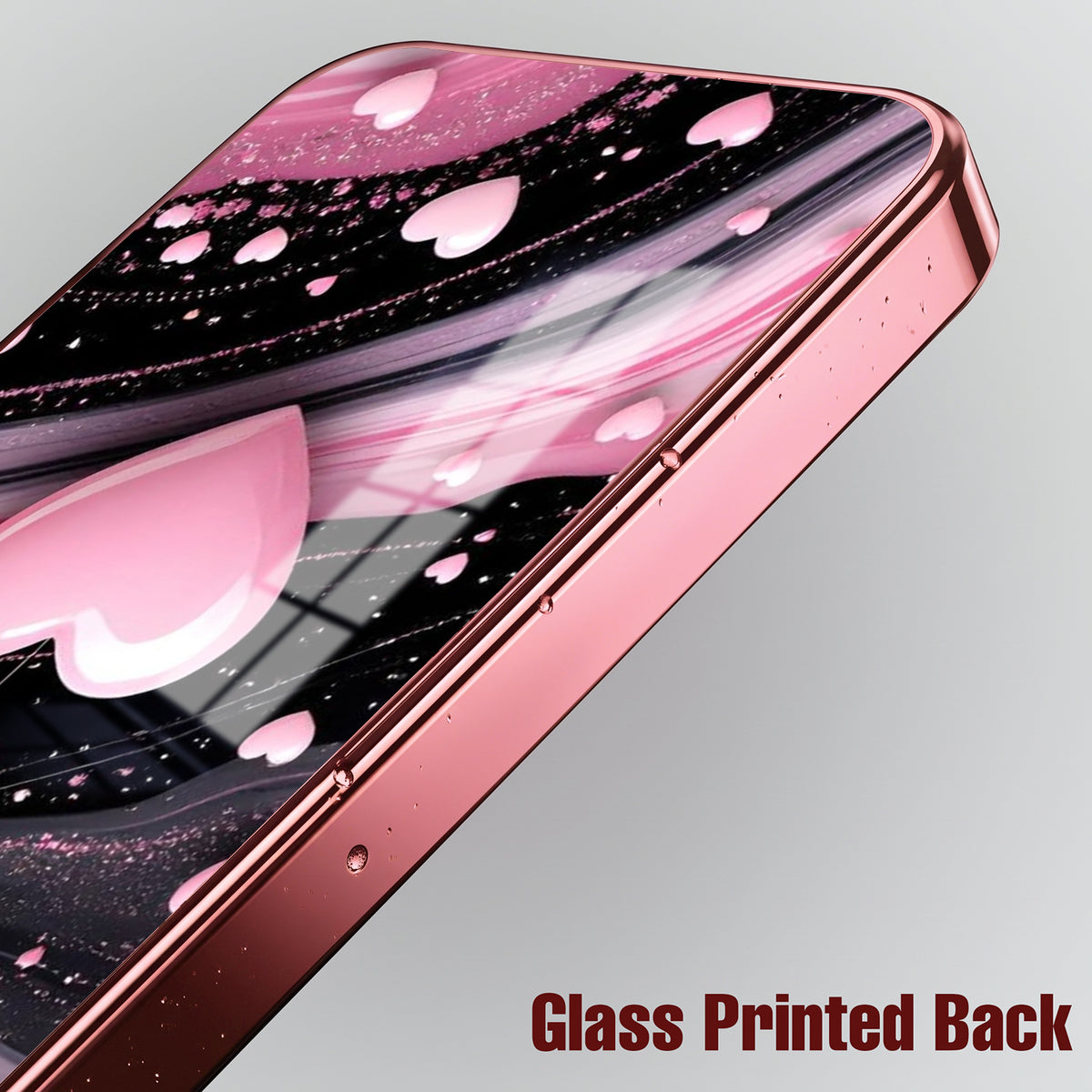 Vivo V60 5G Love Sparkle Pink Electroplated Glass Phone Back Case
