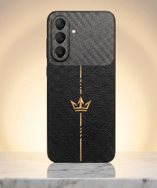 Samsung Galaxy A37 5G Royal Stripe Carbon Fiber Leather Hybrid Back Case