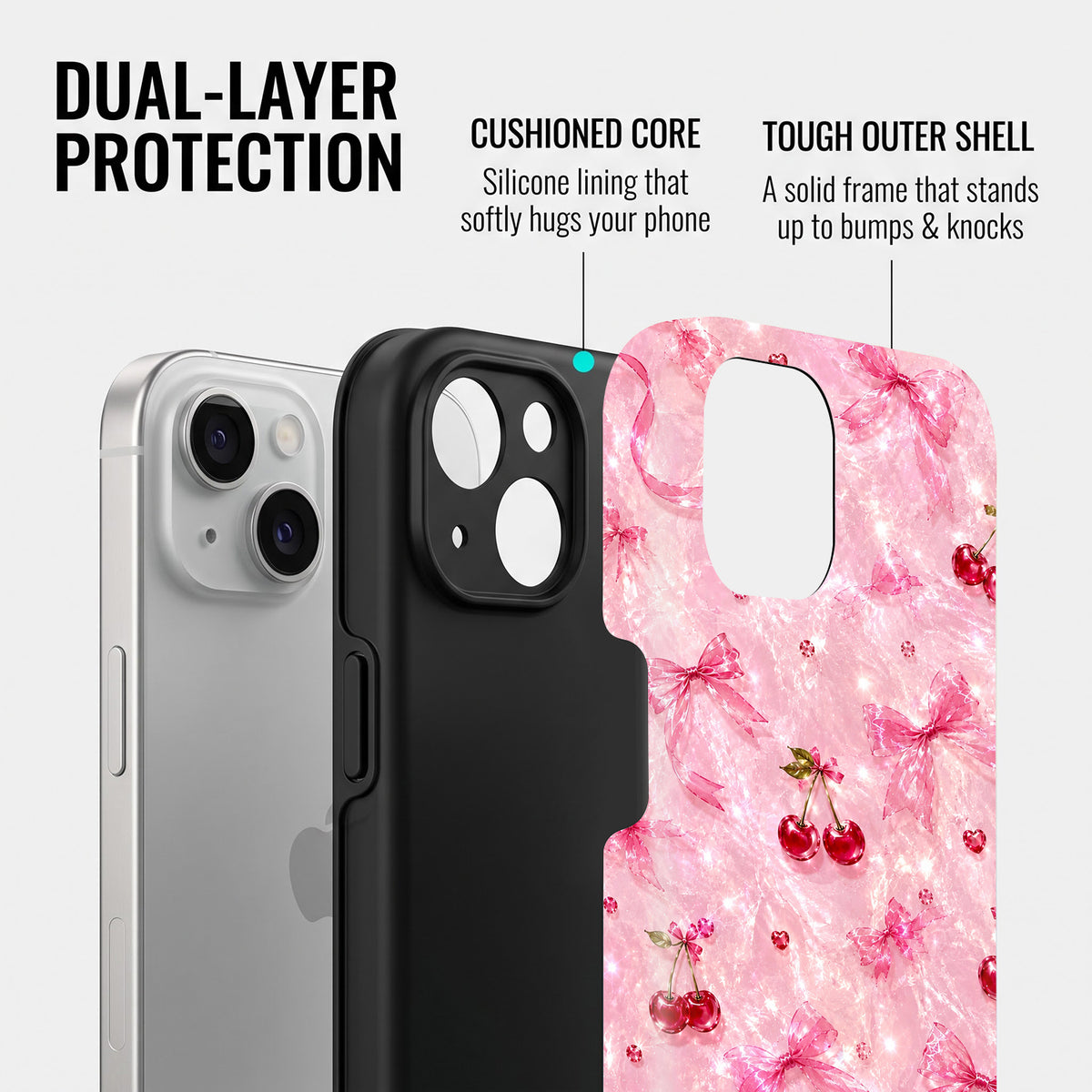 iPhone 15 5G Pink Cherry Blossom Protective Case