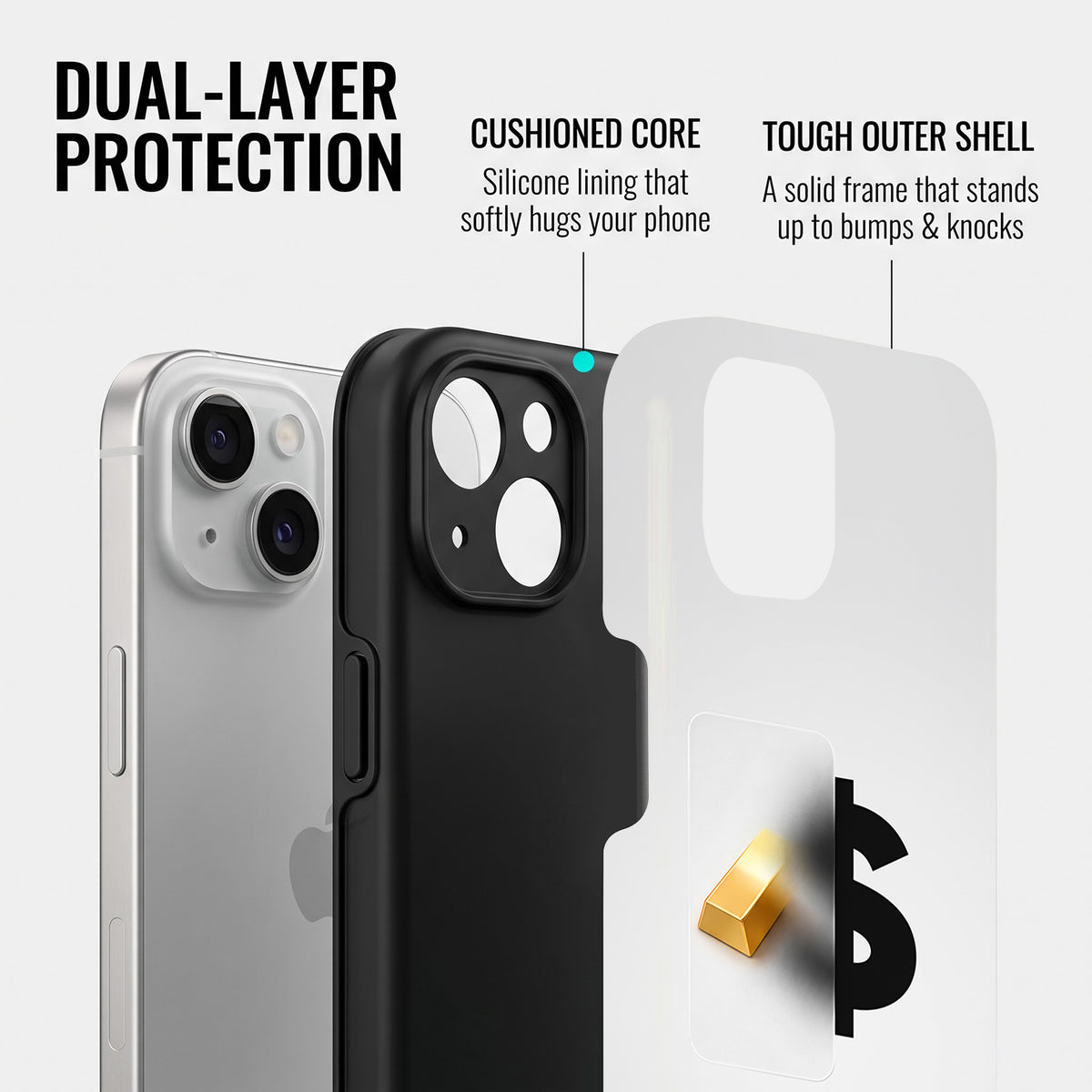 iPhone 15 5G Luxury XAU/USD Protective Case