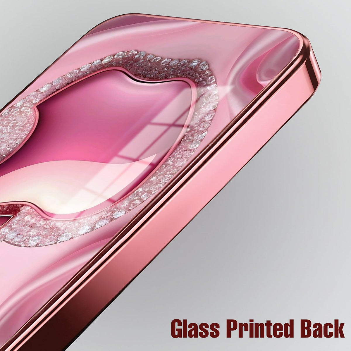 Samsung Galaxy A56 5G Luxury Apple Logo Pink Electroplated Glass Phone Back Case