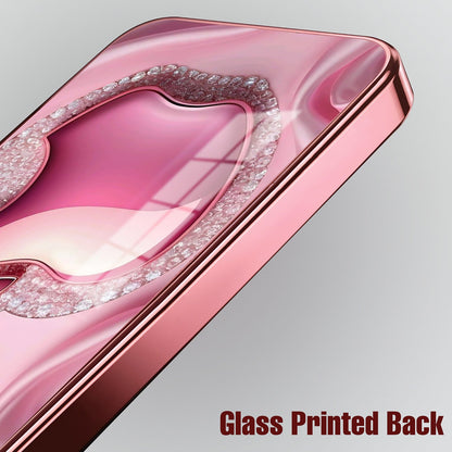 Samsung Galaxy A56 5G Luxury Apple Logo Pink Electroplated Glass Phone Back Case