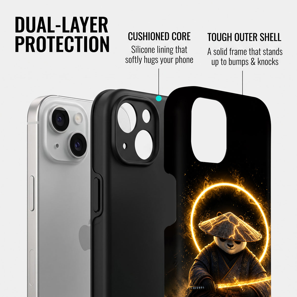 iPhone 15 5G Warrior Panda Protective Case