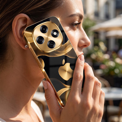OPPO F31 Pro 5G Luxury Wave Gold Electroplated Glass Phone Back Case