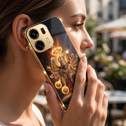 Oppo K14 Plus 5G Lord Narasimha Gold Electroplated Glass Phone Back Case