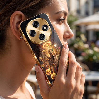 OPPO F31 Pro 5G Lord Narasimha Gold Electroplated Glass Phone Back Case