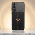 Samsung Galaxy A57 5G Royal Stripe Carbon Fiber Leather Hybrid Back Case