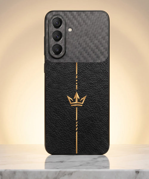 Samsung Galaxy A57 5G Royal Stripe Carbon Fiber Leather Hybrid Back Case