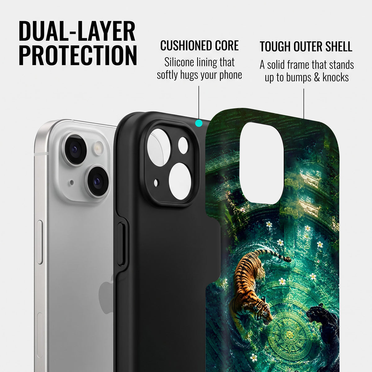 iPhone 15 5G Tiger & Panther Mystic Protective Case