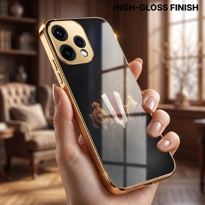 Oppo Reno 15 5G Royal Heritage Edition Gold Electroplated Glass Phone Back Case