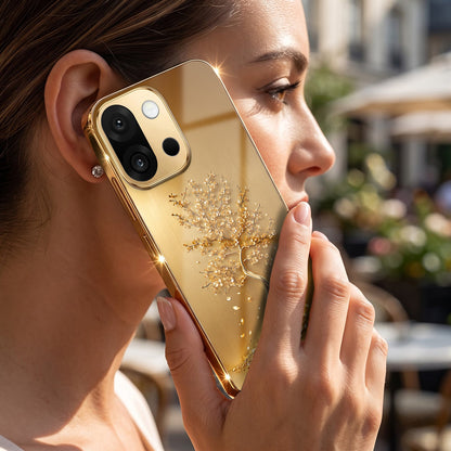 OnePlus 13s 5G Golden Tree Gold Electroplated Glass Phone Back Case