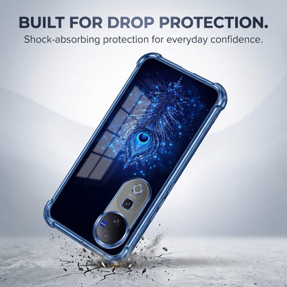 Vivo V40 Pro 5G Premium Peacock Feather Airbags Printed Back Case