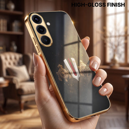 Samsung Galaxy A36 5G Royal Heritage Edition Gold Electroplated Glass Phone Back Case