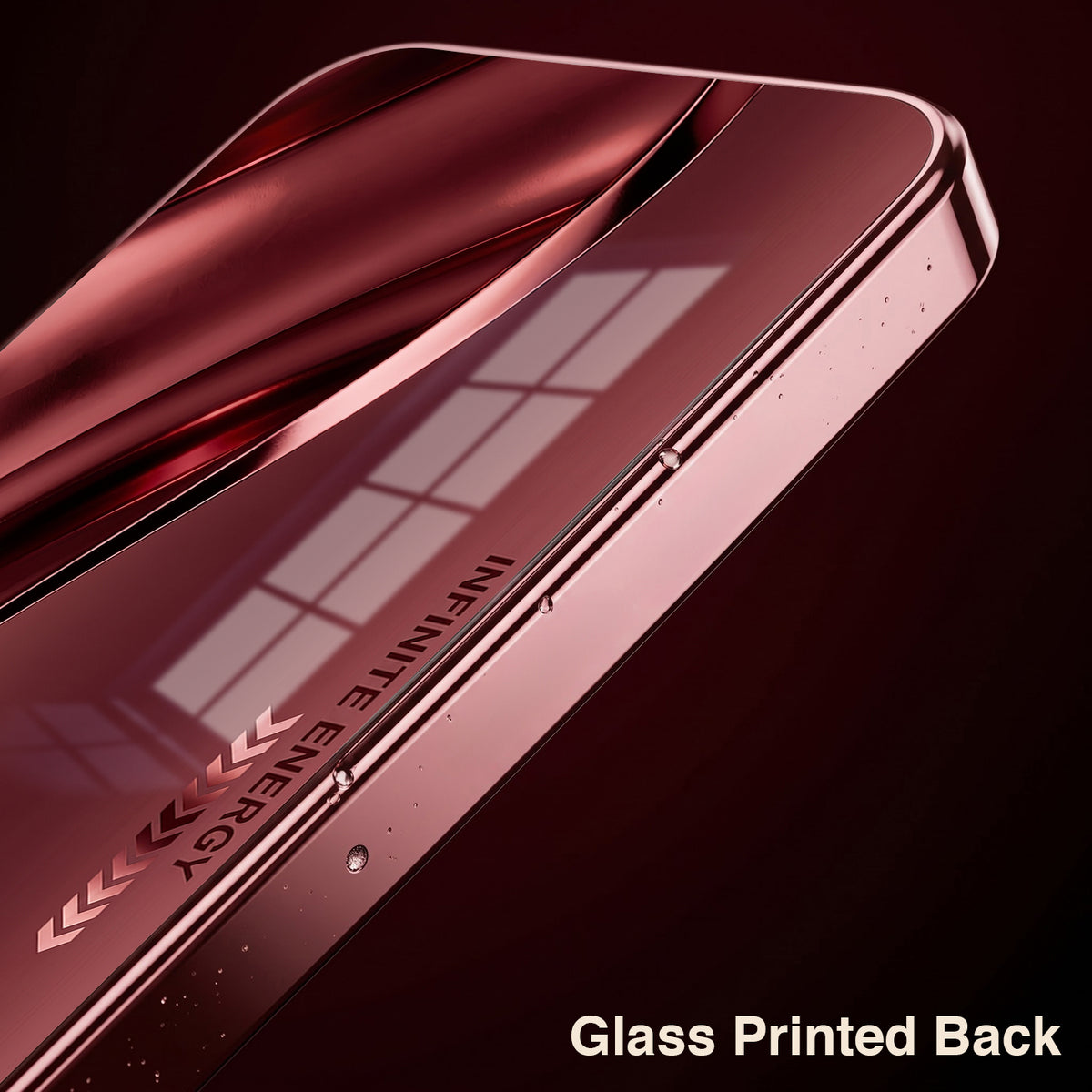 Oppo Reno 14 5G Infinity Energy Burgundy Electroplated Glass Back Case