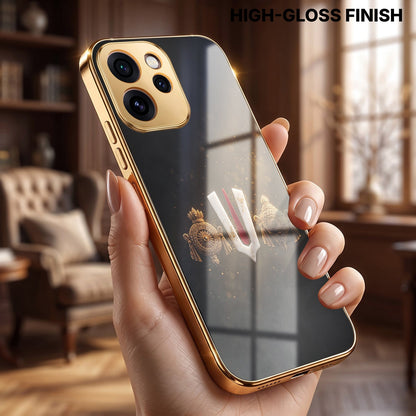 Oppo Reno 15 Pro Mini 5G Royal Heritage Edition Gold Electroplated Glass Phone Back Case