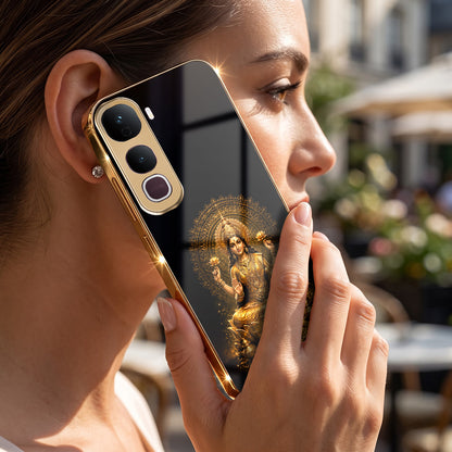 Vivo Y400 Pro 5G Golden Maa Lakshmi Gold Electroplated Glass Phone Back Case