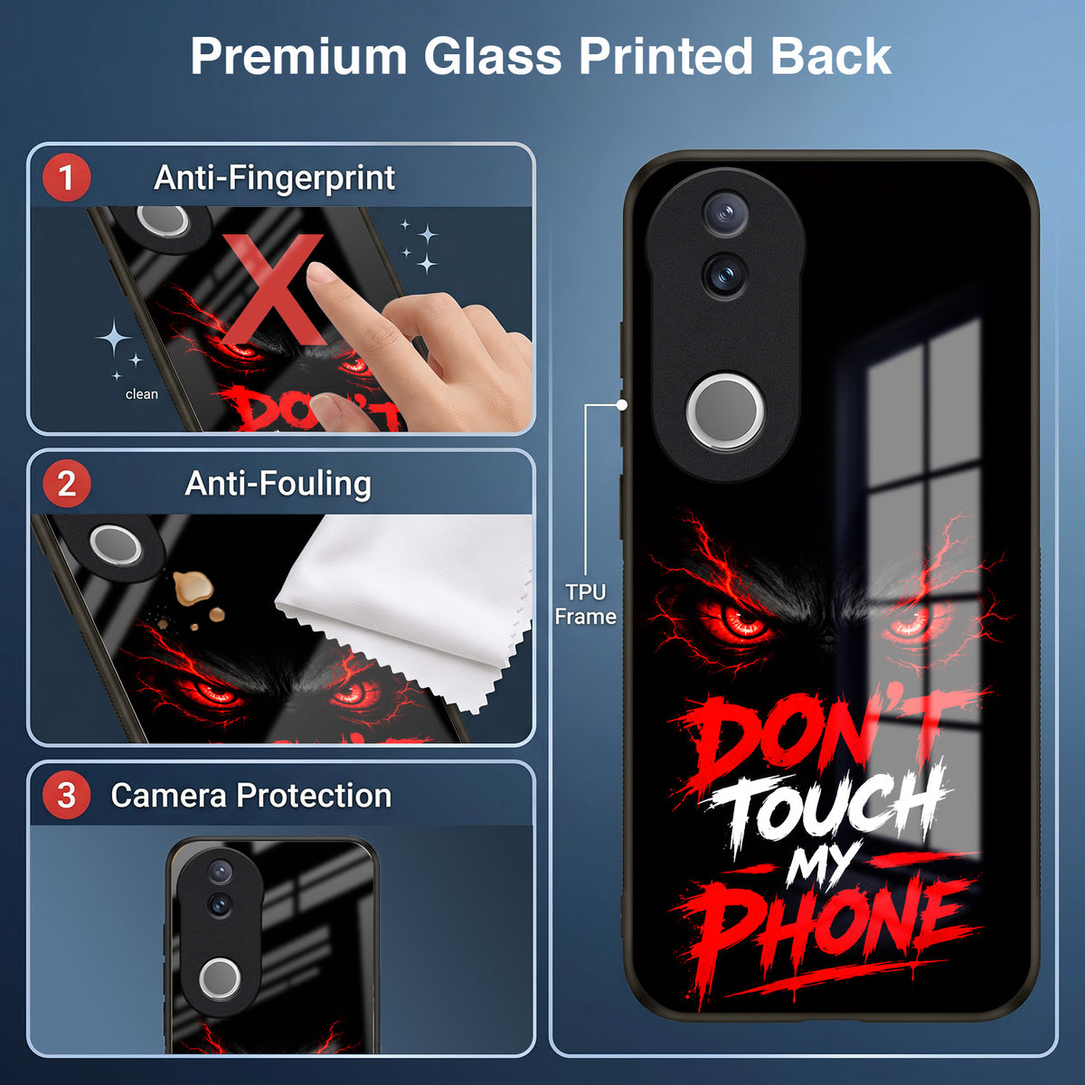 Vivo V50 5G Don't Touch My Phone Acrylic Glass Back Case