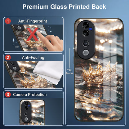 Vivo V40 Pro 5G Golden Crown Ocean Acrylic Glass Back Case