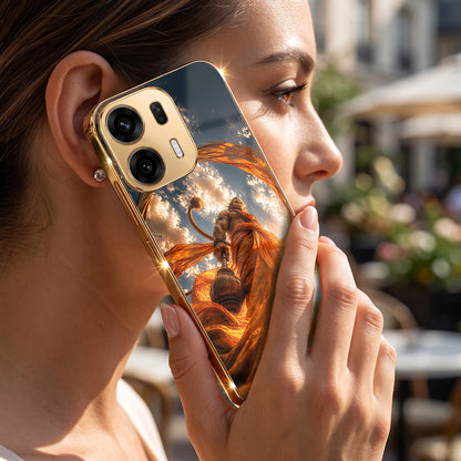 Oppo K14 Plus 5G Divine Hanuman Gold Electroplated Glass Phone Back Case