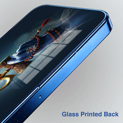 Vivo V70 FE 5G Divine Shiva Trisul Blue Electroplated Glass Phone Back Case