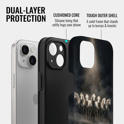 iPhone 15 5G Running Horses Protective Case