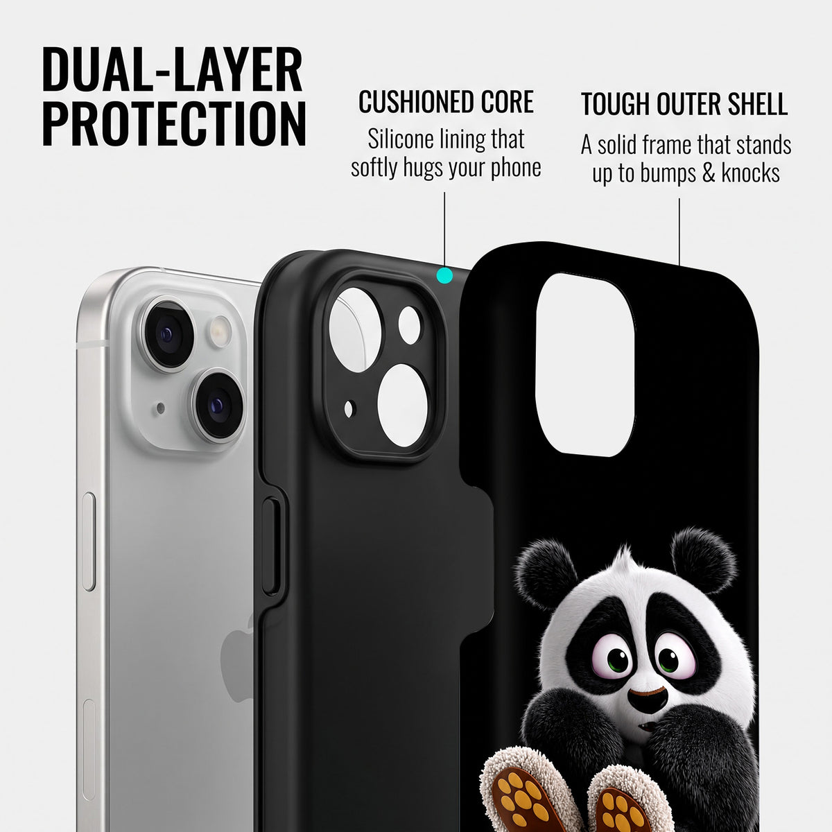 iPhone 15 5G Cute Panda Protective Case
