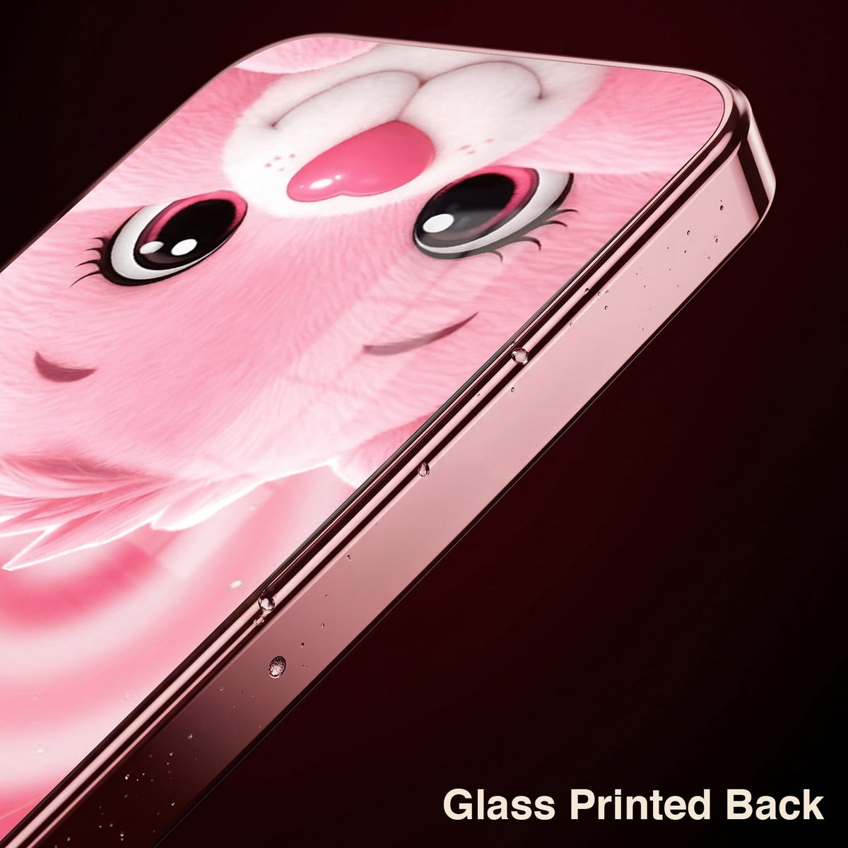 Oppo Reno 14 5G Luxury Cute Teddy Pink Electroplated Glass Phone Back Case