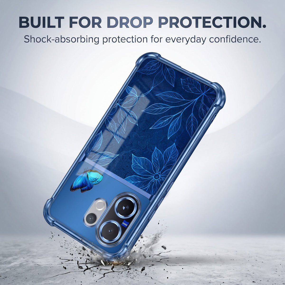 Vivo V60 5G Azure Butterfly Dual-Tone Transparent Airbags Case