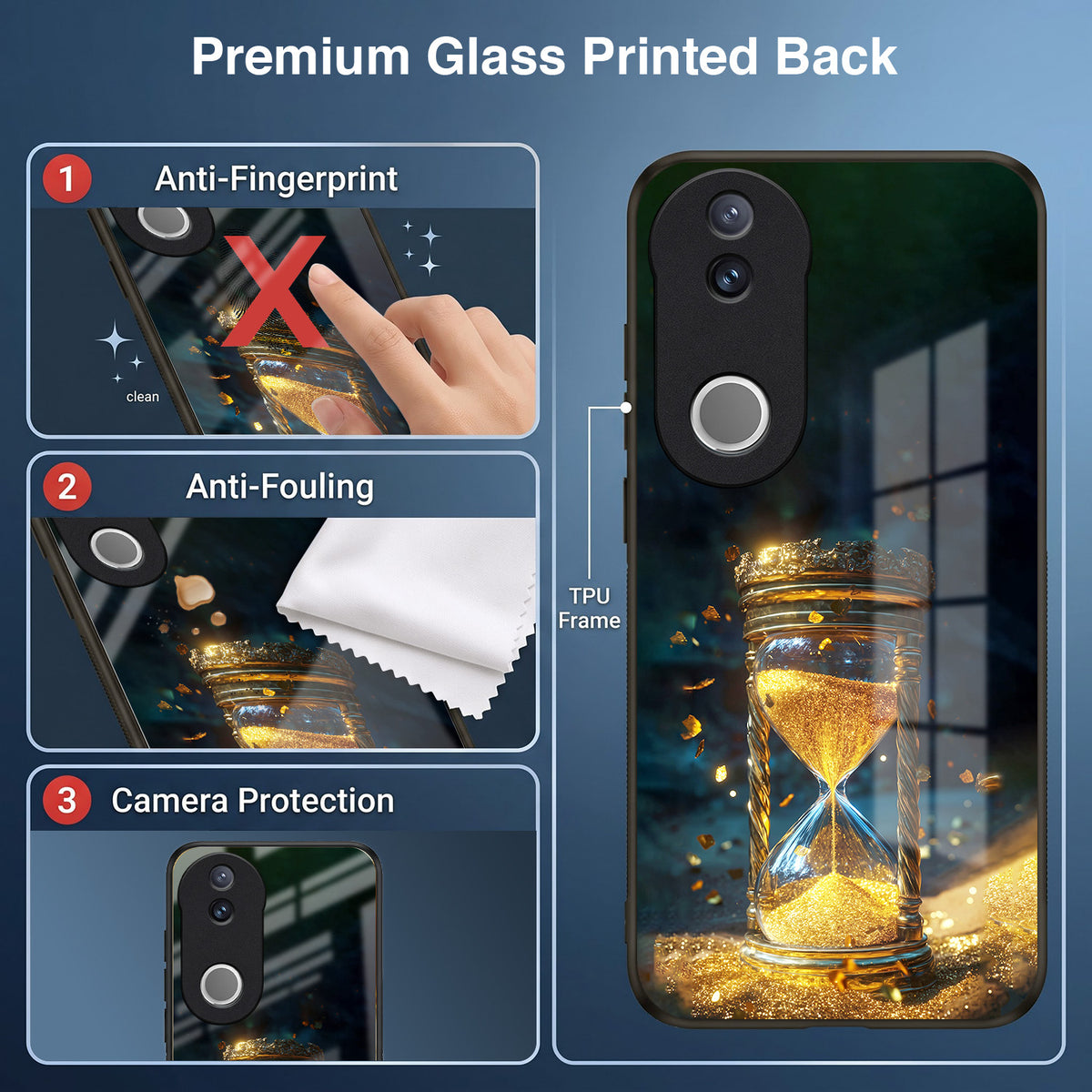 Vivo V50 5G Golden Hour Glass Acrylic Glass Back Case