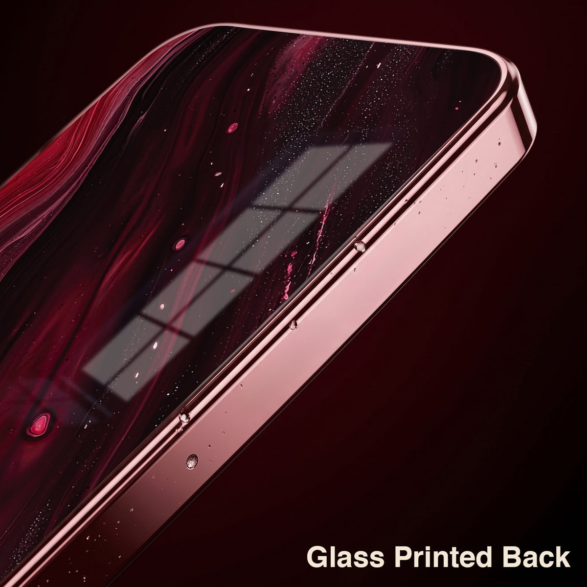 Oppo Reno 14 5G Marble Burgundy Electroplated Glass Back Case