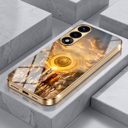 Oneplus Nord 5 5G Celestial Seven Horses Gold Electroplated Glass Phone Back Case