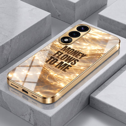 Oneplus Nord 5 5G Money Flows To Me Gold Electroplated Glass Phone Back Case