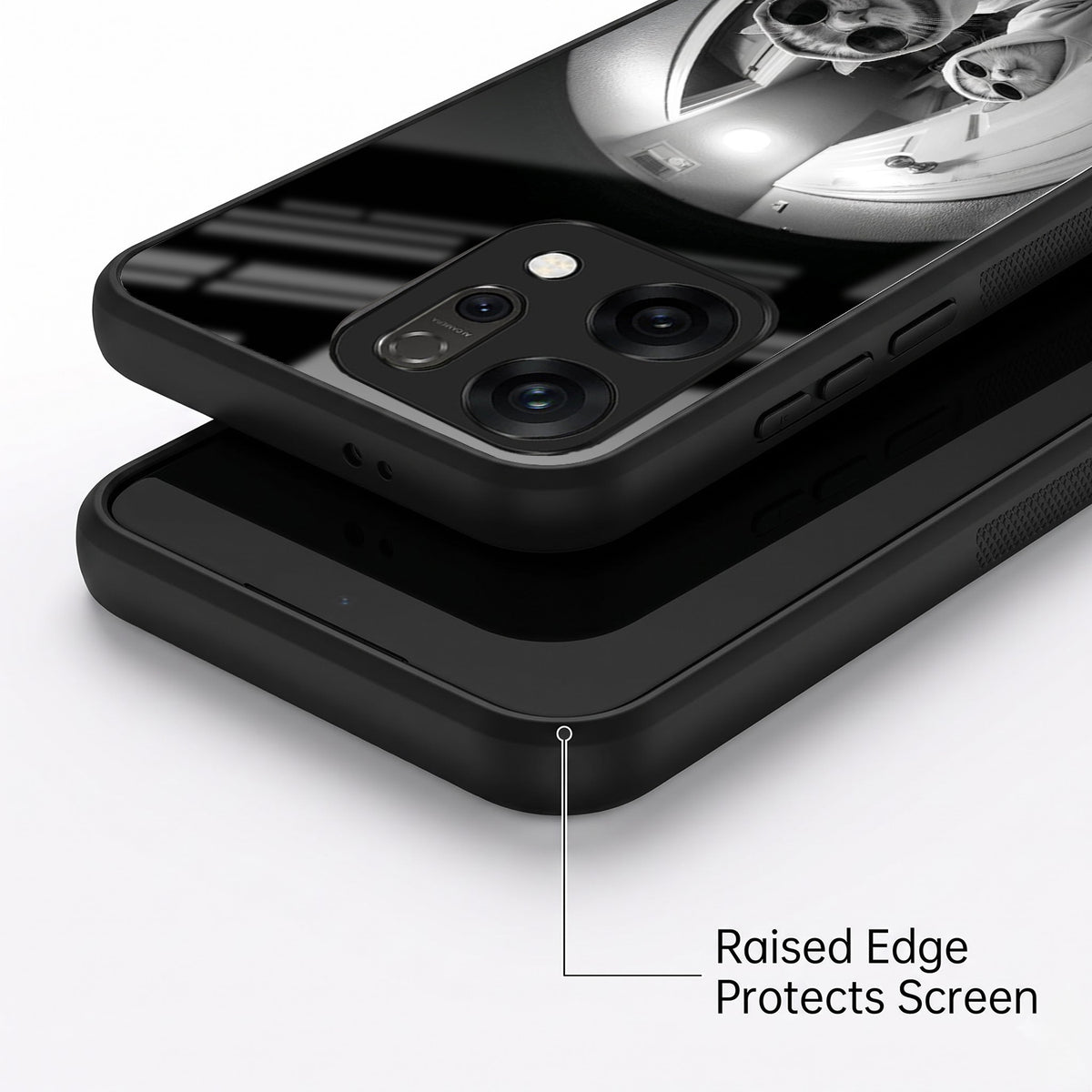 Oppo Reno 14 5G Premium Acrylic Shockproof Glass Back Case (Purrfect Duo)