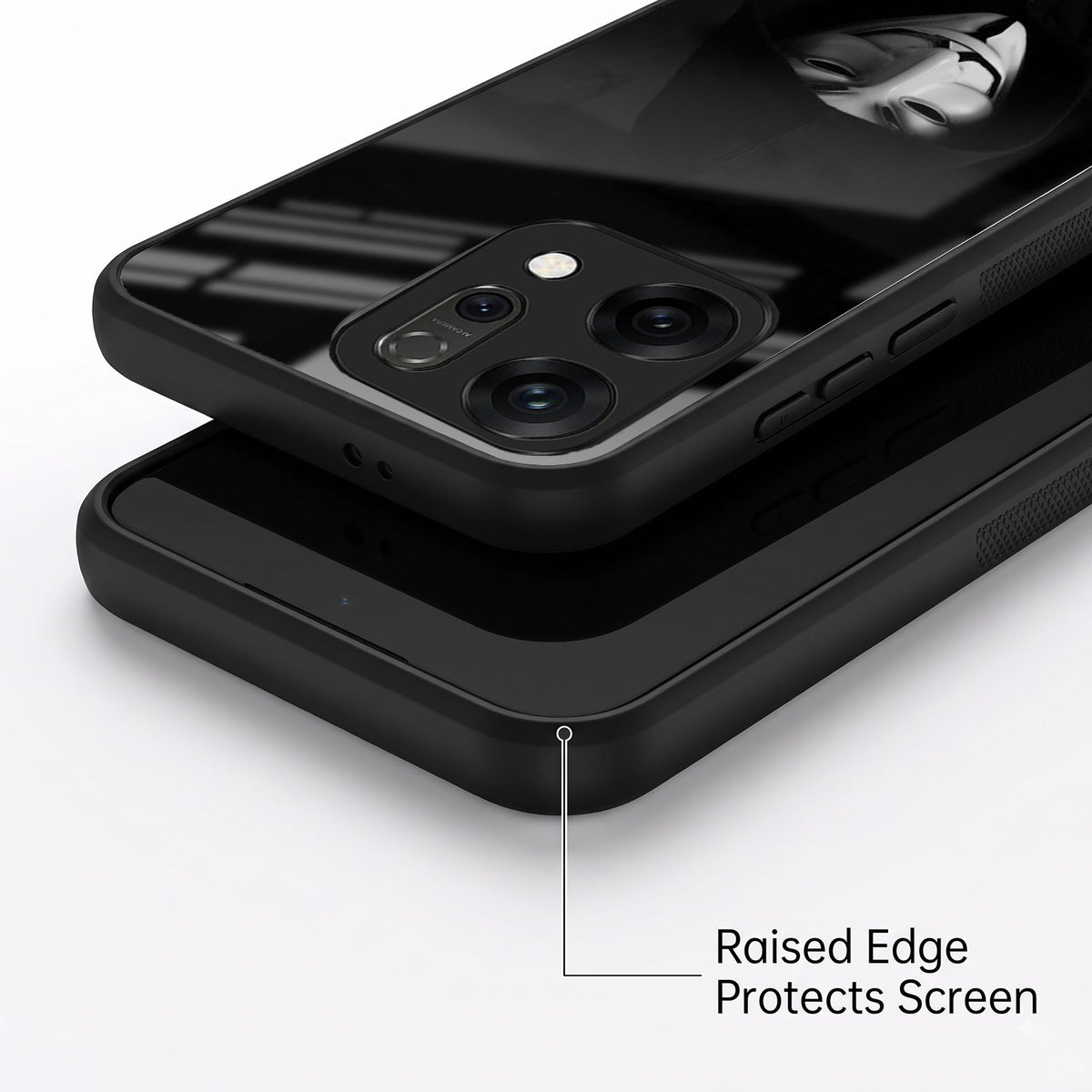 Oppo Reno 14 5G Premium Acrylic Shockproof Glass Back Case (Dark Hacker)