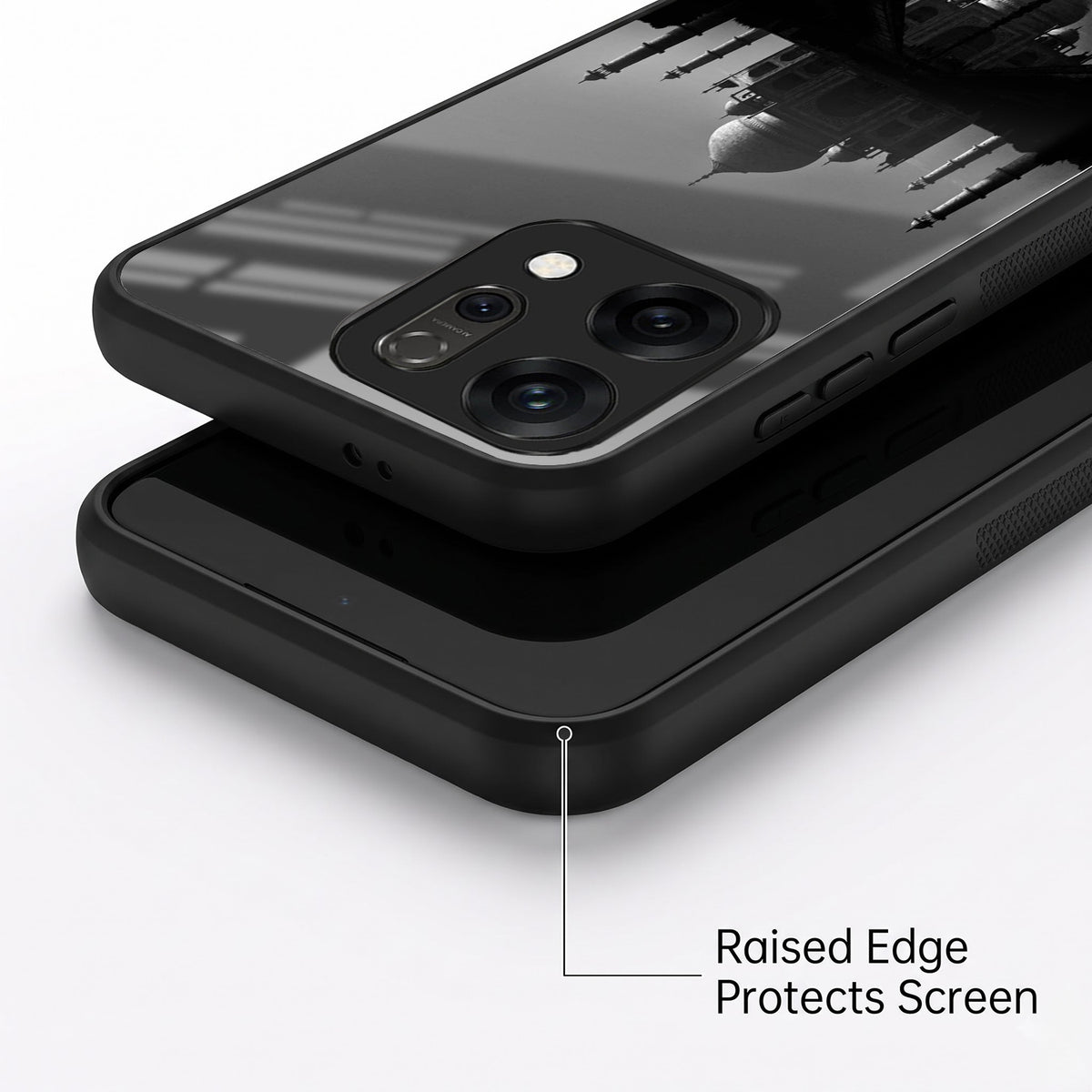 Oppo Reno 14 5G Premium Acrylic Shockproof Glass Back Case (Taj Mahal)
