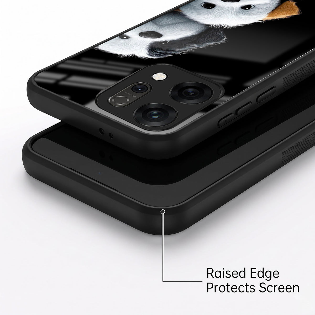 Oppo Reno 14 5G Premium Acrylic Shockproof Glass Back Case (Fluffy Puppies)