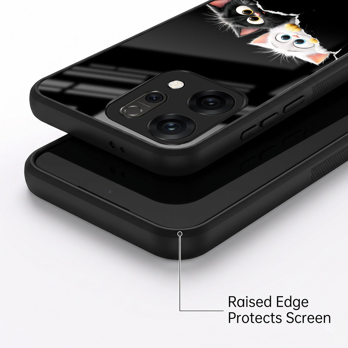 Oppo Reno 14 5G Premium Acrylic Shockproof Glass Back Case (Cute Paws)