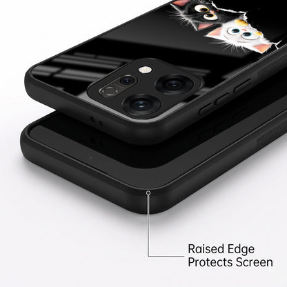 Oppo Reno 14 5G Premium Acrylic Shockproof Glass Back Case (Cute Paws)