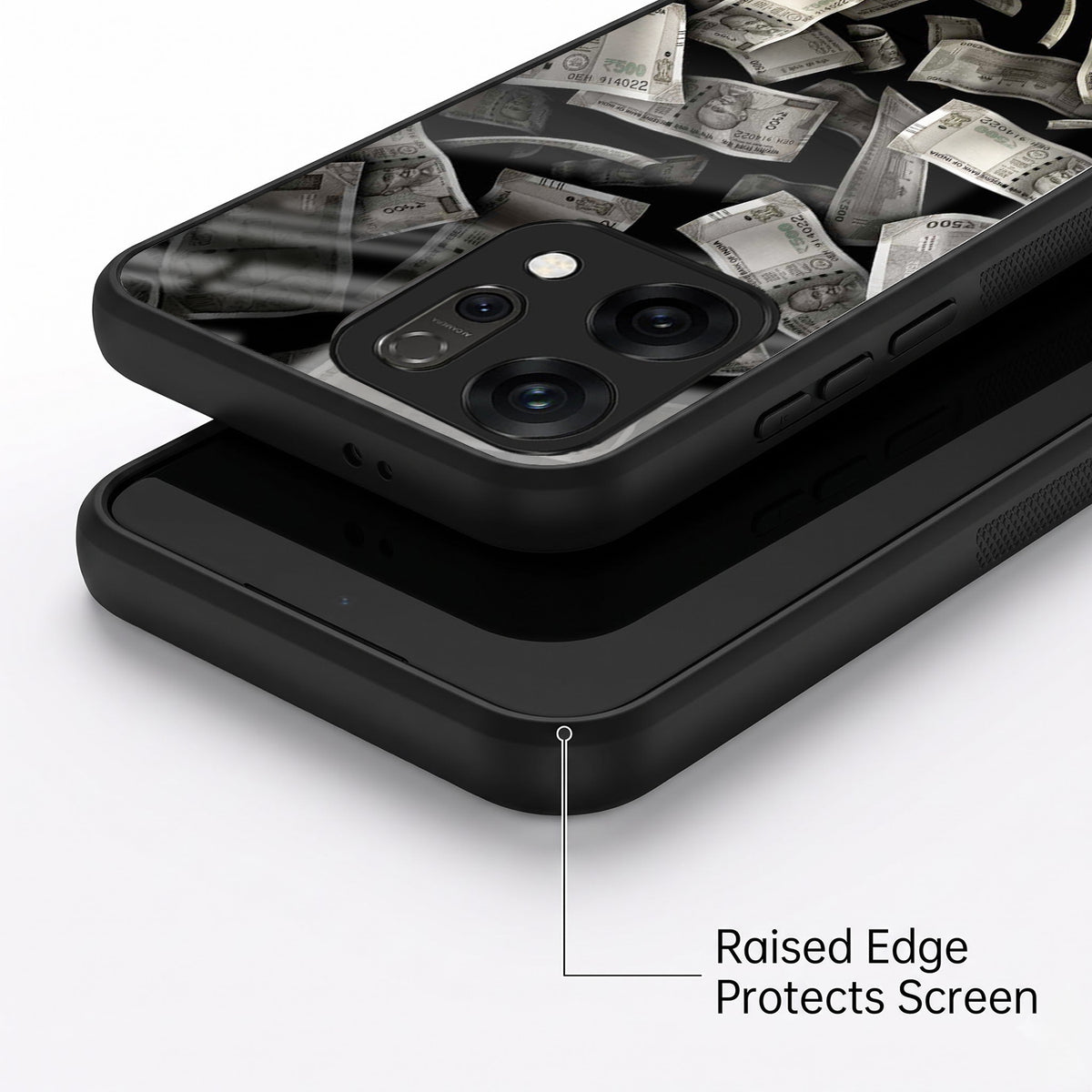 Oppo Reno 14 5G Premium Acrylic Shockproof Glass Back Case (Money Magnet)